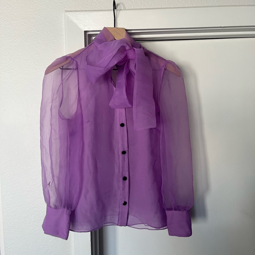 Purple sheer Zara top